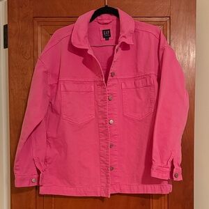 GAP Women's Bright Pink Jean Jacket